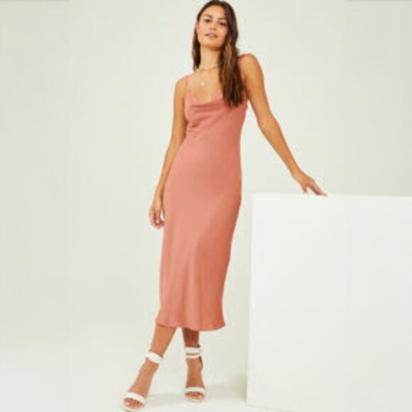 Altar'd State Terracotta Midi Dress - Picture 10 of 11